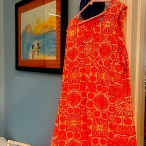 J. McLaughlin orange print casual dress